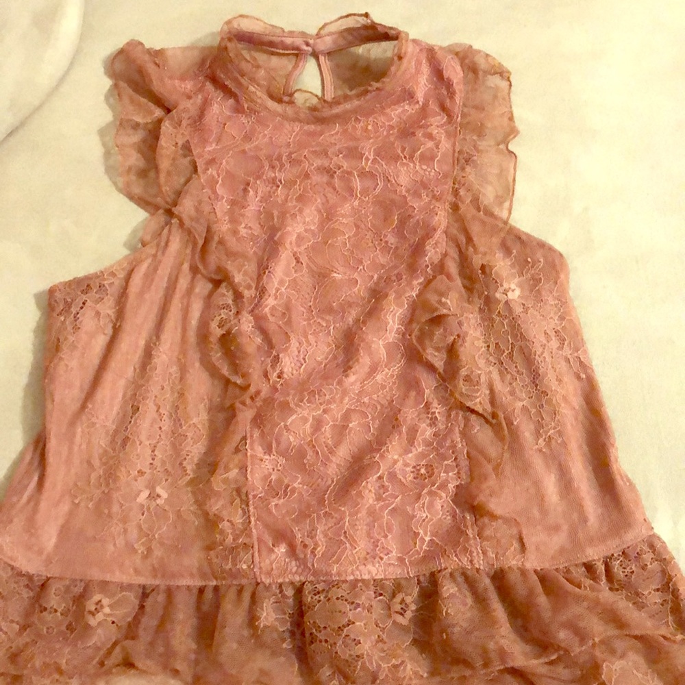 NWOT Express Dusty Rose Lace Top